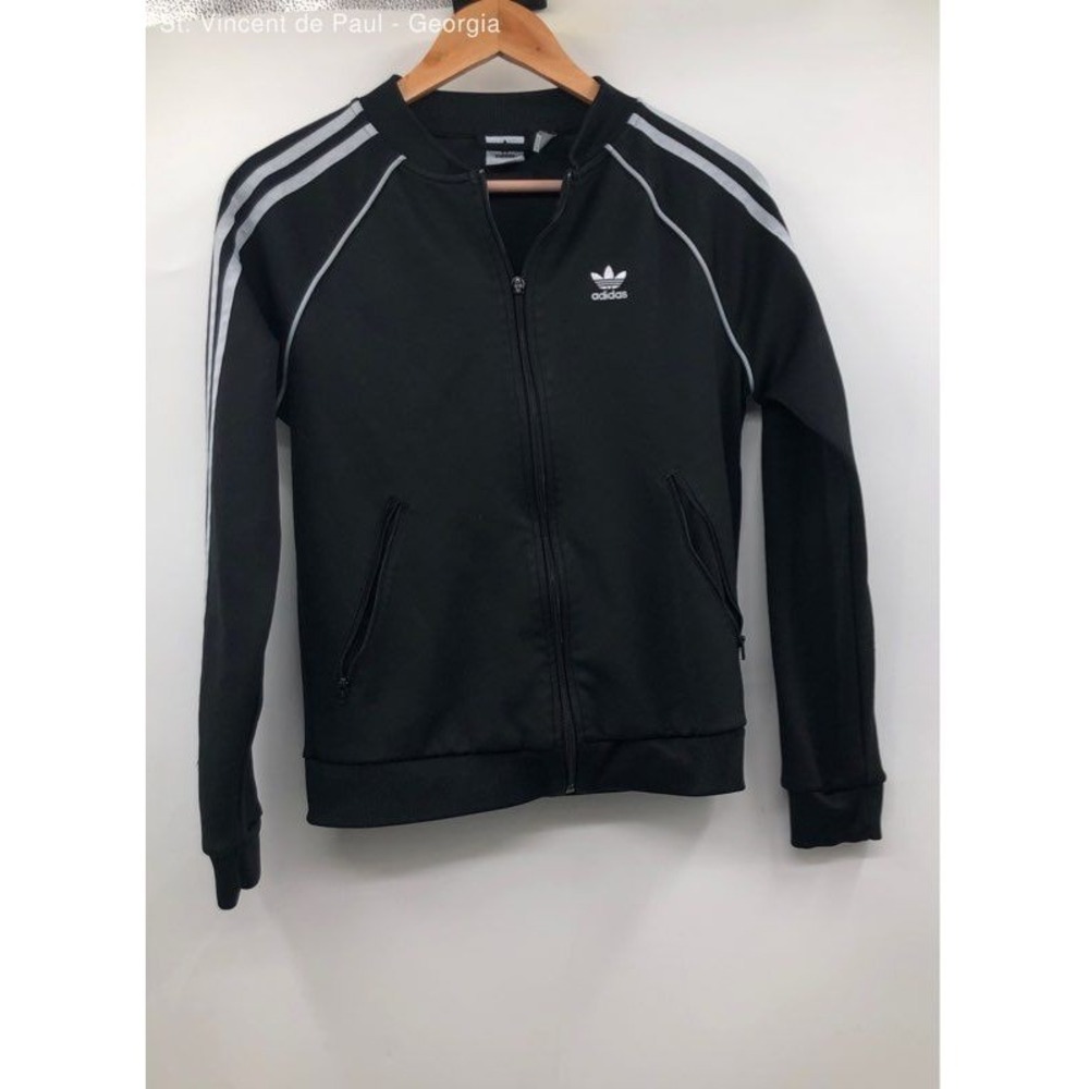 adidas Black Originals Full Zip Bomber Track Jacket - Size Black